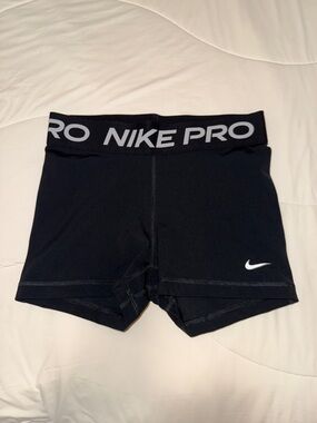 Nike Pro Black Women's Bike Shorts with White Swoosh